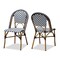 Baxton Studio Celie Grey and White Bamboo Style Stackable Bistro Dining Chair, PK2 150-8994 - alternate 1